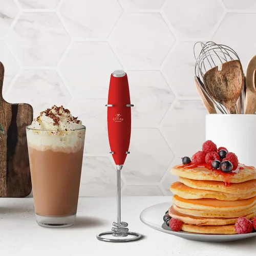 Miniatura 124 de Zulay Milk Boss Espumador de leche potente manual, hace espuma para latte, batidor para mezclar bebidas, café, miniespumador para capuchino, frappé