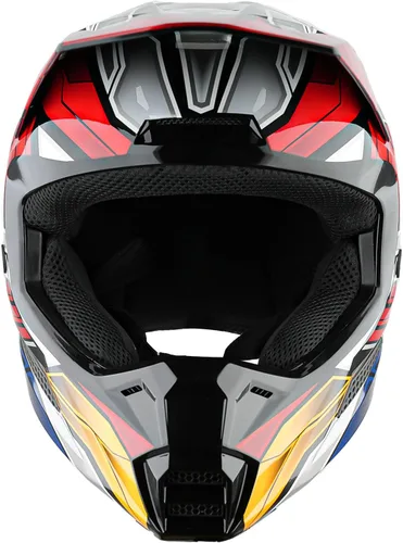 Miniatura 7 de 1Storm - Casco de motocross para jóvenes, ATV, BMX, MX, motocicleta todoterreno, kart, adolescente, Zaku Mecha, color rojo Juventud Mecha Rojo