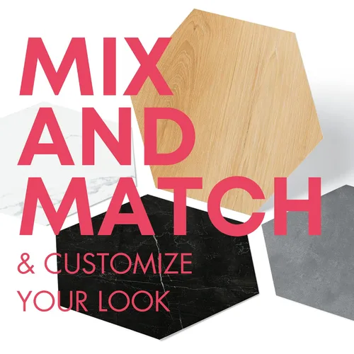 Miniatura 7 de Lucida Surfaces BaseCore HEX - Suelo hexagonal de vinilo gris, 5.75 pulgadas, autoadhesivo, texturizado, moderno, azulejos de despegar y pegar