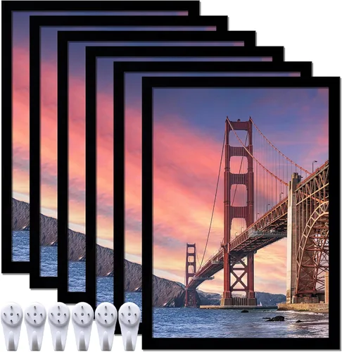 Miniatura 34 de 6 juegos de marcos de fotos de 8 x 8 pulgadas, marcos para collage de fotos de lienzo de 8 x 8 pulgadas, póster de fotos certificado de galería