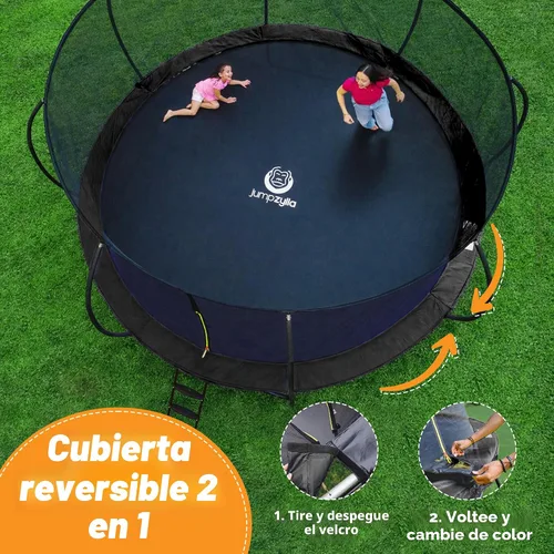 Miniatura 7 de Jumpzylla - Cama elástica recreativa para niños, con red de seguridad, escalera y revestimiento antioxidante, de 8, 10, 12, 14, 15 y 16 pies
