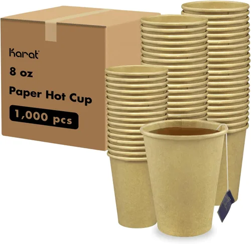 Miniatura 22 de Karat Taza de papel para café expreso de 4 oz, 1000 unidades, taza desechable para enjuague bucal, para bebidas calientes y frías, blanca (C-K504W)