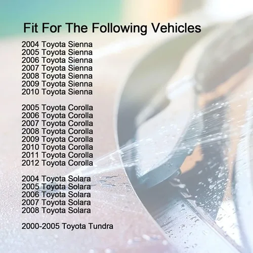 Miniatura 5 de Kit de boquillas de lavador de parabrisas delantero para Toyota Sienna 04-10, Toyota Corolla 05-12, Toyota Solara 04-08, Toyota Tundra 00-05.