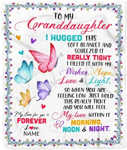 Miniatura 17 de Manta personalizada con texto en inglés «To My Granddaughter from Grandma Grandpa Sunflower Never Forget That I Love You», manta de forro polar