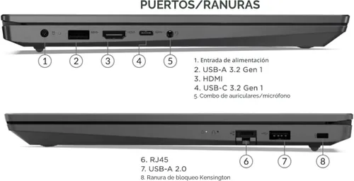 Miniatura 6 de Laptop Lenovo V15, pantalla FHD de 15.6 pulgadas, procesador AMD Ryzen 5 5500U hexa-core (supera al Intel i7-1065G7), 16 GB RAM, SSD de 512 GB