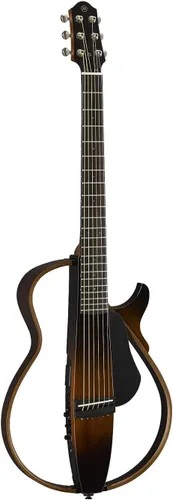 Miniatura 5 de Yamaha SLG200N TBS - Guitarra silenciosa de cuerda de nailon con bolsa de concierto dura, Tabaco Sunburst Resplandor solar del tabaco
