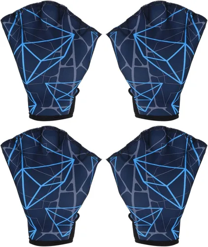 Miniatura 8 de PATIKIL Guantes acuáticos de natación guantes de natación con malla de impresión de resistencia al agua accesorios de entrenamiento para natación