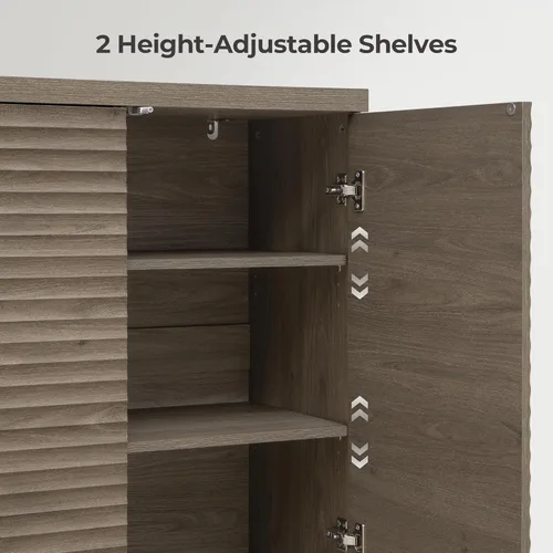 Miniatura 5 de SICOTAS Gabinete Buffet con Almacenamiento Aparador de Acento Credenza Moderna con Puertas y Estantes Consola de Medios Acanalada Mesa de Bar