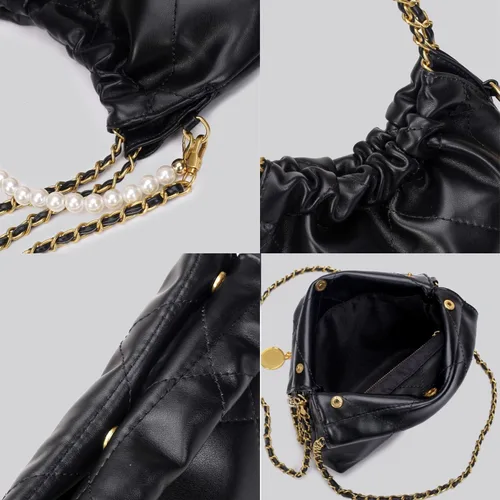 Miniatura 7 de Bolso tote acolchado para mujer, bolso de hombro de lujo estilo hobo cruzado, bolso de mano con cadena de diseño, bolso de trabajo de cuero, grande