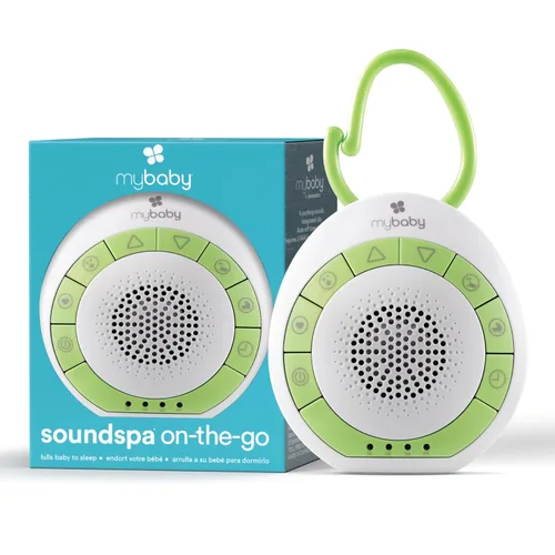 MyBaby Máquina de Sonidos para Bebé - Máquina de Sonidos de Ruido Blanco para Bebé, Viaje, Guardería y Para Llevar - 4 Sonidos Relajantes, Clip