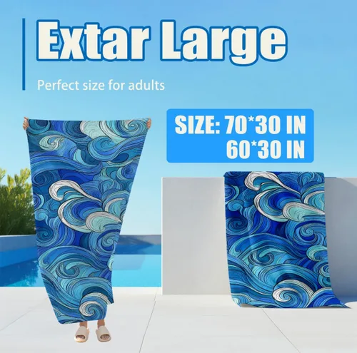 Miniatura 3 de Oversize Beach Towels Sand Free Microfiber Quick Dry Women Beach Towels Soft Absorbent Bath Towels Bathroom Extra Large 30x70 in
