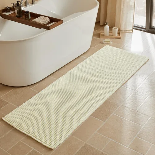 Miniatura 86 de Triohero Tapete de baño con diseño de gofre, tapete de baño pequeño y bohemio, antideslizante, lavable, ultra suave, súper absorbente, de secado