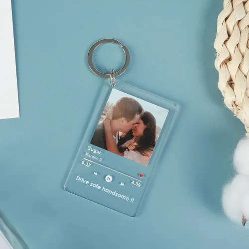 Miniatura 7 de Llavero de fotos acrílico personalizado, llavero de música Spotify personalizado con código escaneable, regalo para parejas, amigos, regalo para él