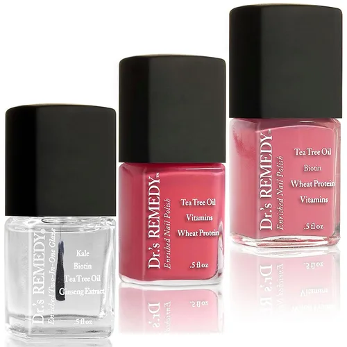 Miniatura 9 de Dr's Remedy - Kit de 3 esmaltes de uñas, kit ANNIVERSARY, fortalecedor de uñas enriquecido natural, no tóxico y orgánico, BRAVE Berry/TOTAL esmalte