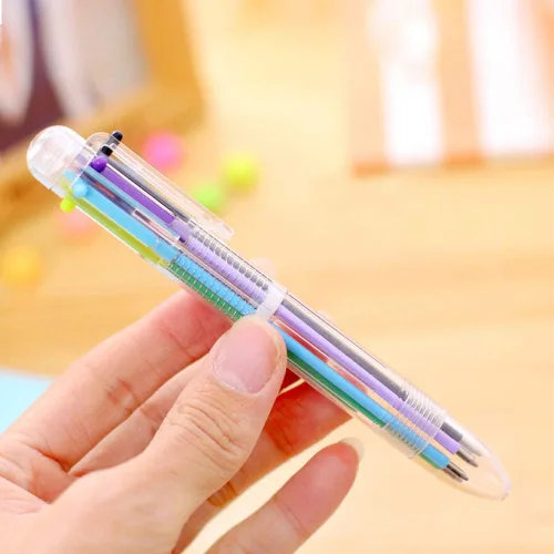 Miniatura 3 de Hutou Paquete de 4 bolígrafos multicolores 6 en 1 de 0.020 in, 6 colores, retráctiles, para niños, recuerdos de fiesta