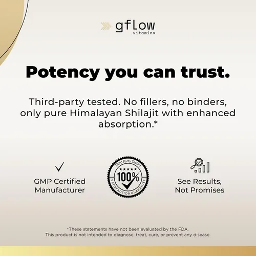 Miniatura 6 de gflow vitamins Shilajit Rico en ácido fúlvico y más de 85 minerales traza Suplemento de máxima potencia para combatir la fatiga Fabricado