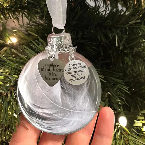 Miniatura 15 de Adorno conmemorativo de Navidad, Una parte de mi corazón está en el cielo, colgante para árbol de Navidad, regalos conmemorativos por pérdida