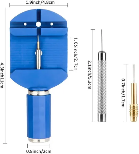 Miniatura 6 de Kit de herramientas de extracción de eslabones de correa de reloj con 12 pines de repuesto y 3 perforadores de alfiler, 1 martillo de cabeza