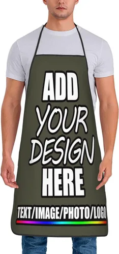 Miniatura 18 de Delantal personalizado personalizado para añadir nombre, foto, texto, logotipo, cocina ajustable para cocinero para hombres y mujeres
