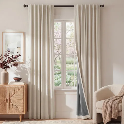 Miniatura 18 de RYB HOME Cortinas cortas opacas 100% marrones, 45 pulgadas de largo, 52 pulgadas de ancho, bloqueo de luz y aislamiento térmico para cocina