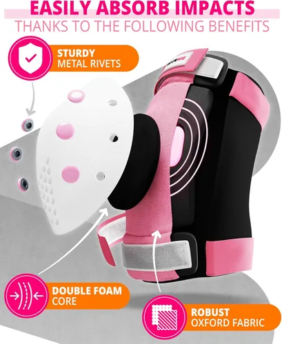 Miniatura 3 de SKATEWIZ Juego de almohadillas de protección para patineta para niños y adultos - Smash - Almohadillas para patines [6 piezas] con protectores