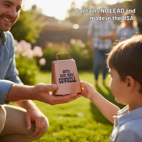 Miniatura 8 de Bevin Bells "Gotta Have More Cowbell" (X-Pequeño) Campana de Vaca de Kentucky con Color Cobre Hecha de Acero Fabricantes de Ruido Fuerte