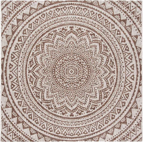 Miniatura 14 de SAFAVIEH Alfombra lavable para exteriores, colección Courtyard - Pasillo de 2.3 x 8 pies, color beige claro y marrón claro, no desprende pelusa