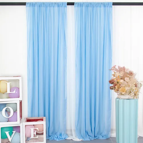 Miniatura 37 de DUOBAO Cortina de gasa rosa, 2 paneles de 29 x 96 pulgadas, cortinas de telón de fondo de boda, cortinas de playa transparentes para sala de estar