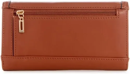 Miniatura 2 de GUESS Factory Milena - Cartera de mano delgada para mujer, Coñac, Cartera