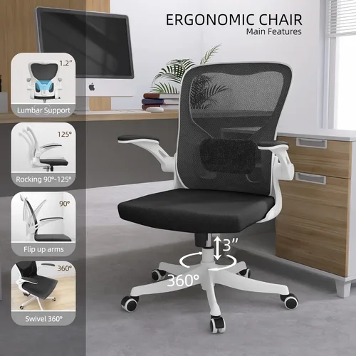 Miniatura 3 de Monhey Silla de Oficina - Silla de Oficina Ergonómica con Soporte Lumbar y Brazos Abatibles Sillas de Escritorio para Oficina en Casa Silla Mecedora