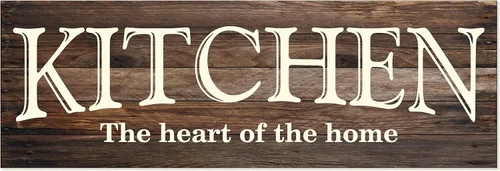 Miniatura 8 de Kitchen The Heart of The Home - Letrero de pared de madera rústica de 6 x 18 pulgadas (marrón)