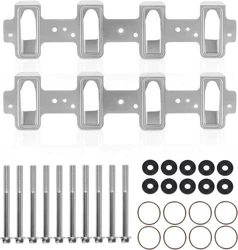 Miniatura 7 de LS1 Placas adaptadoras de colector de admisión rectangular para culata de puerto catedral a LS3 LSA ZL1 CTS-V (negro)