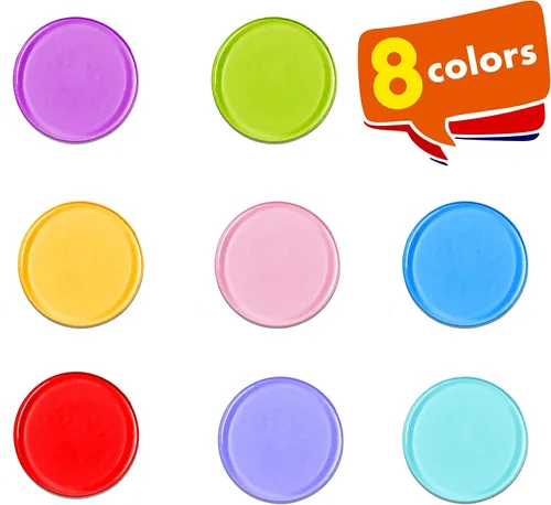 Miniatura 4 de Hebayy 500 Fichas de conteo de bingo transparentes de 8 colores en plástico (cada una mide 3/4 de pulgada de diámetro)