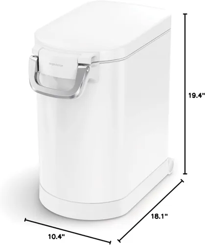 Miniatura 7 de simplehuman Contenedor mediano de almacenamiento de alimentos para mascotas, 25 litros, 27 lb / 12.2 kg, para alimentos para perros, gatos y aves