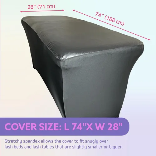 Miniatura 6 de Funda de cama de pestañas, cubierta impermeable de cuero artificial para mesa de masaje, protector de cera ajustable para cama de esteticista