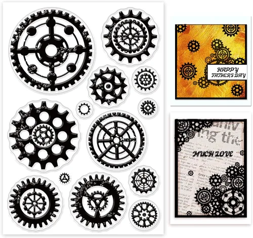 Miniatura 9 de GLOBLELAND Sellos transparentes de esqueleto para bricolaje, álbumes de recortes, sellos de silicona Steampunk, sello transparente para hacer