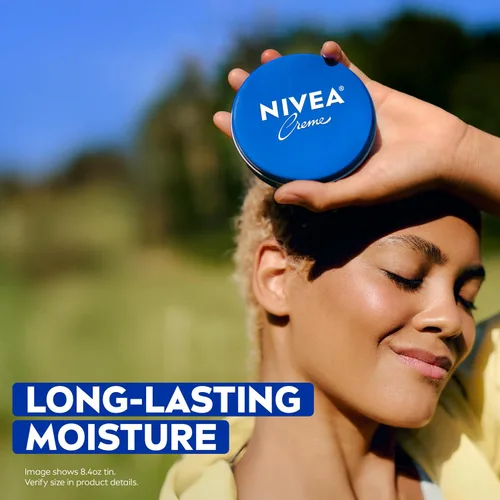 Miniatura 4 de NIVEA Crema hidratante para el cuerpo, la cara y las manos, fórmula alemana, rica crema hidratante corporal con provitamina B5, lata de 8.4 onzas