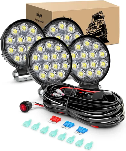 Miniatura 9 de Nilight 2 piezas de luces LED de 18 W para conducción, niebla y todoterreno, barra de luces con abrazadera de enganche de remolque de 2" y kit