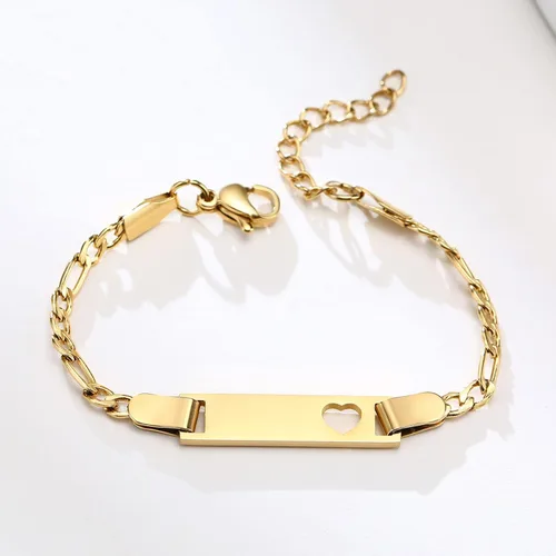 Miniatura 121 de Pulsera de barra para bebé: chapado en oro de 18 quilates, pulsera con placa de identificación personalizada para niños pequeños de mamá, nombre