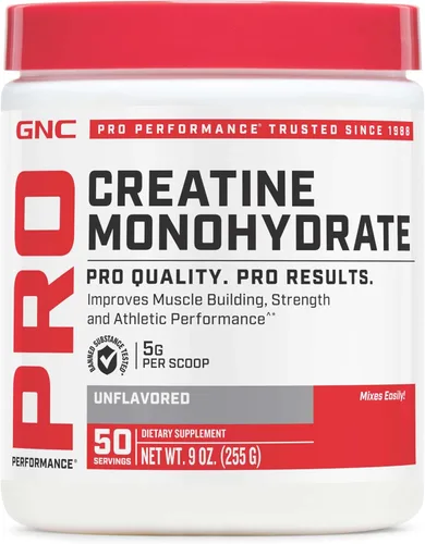 GNC Pro Performance Polvo de Monohidrato de Creatina para Hombres y Mujeres, 5g de Creatina por Porción, Desarrollo Muscular, Producción de Energía,