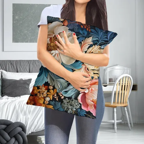 Miniatura 6 de Fundas de almohada florales azules de 12 x 20 pulgadas para primavera y verano, funda de cojín decorativa con cremallera, fundas de almohada