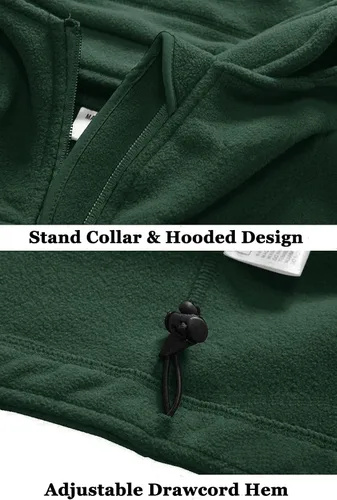 Miniatura 6 de BIYLACLESEN Chaquetas tácticas de forro polar Softshell para hombre con cremallera completa