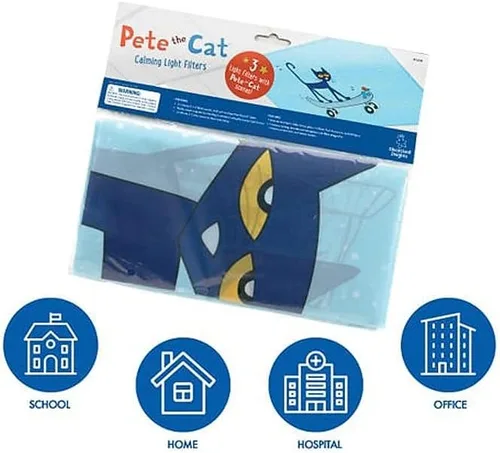 Miniatura 2 de Educational Insights Paquete de 3 cubiertas de luz fluorescente: tema de Pete el Gato, se adapta a la luz de techo para aula, oficina y hogar