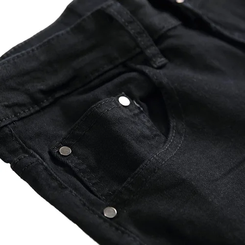 Miniatura 5 de Pantalones de mezclilla ajustados para hombre, rasgados, elásticos, desgastados, pierna cónica, desgastados, pantalones de mezclilla para hombre