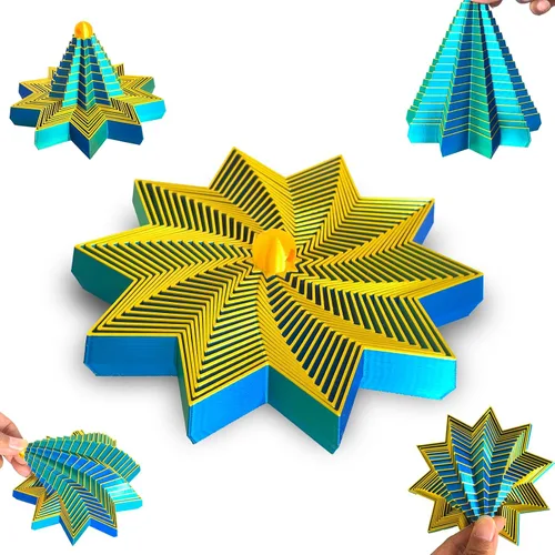 Miniatura 10 de Juguete fractal de copo de nieve, juguete de escritorio ejecutivo impreso en 3D, perfecto para aliviar el estrés, la irritabilidad y la relajación