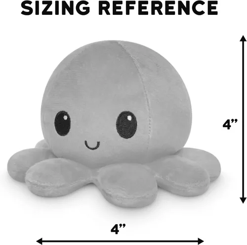 Miniatura 4 de TeeTurtle - El peluche original reversible de pulpo - Azul feliz + azul claro triste - Bonitos animales de peluche sensoriales fidget que muestran