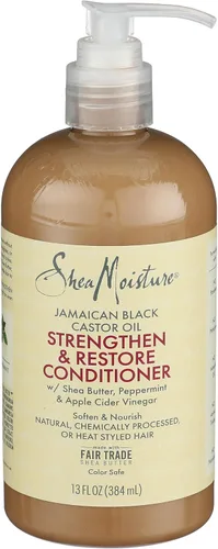 SheaMoisture Acondicionador jamaicano negro para fortalecer y restaurar el aceite de ricino, 13 oz (paquete de 1)