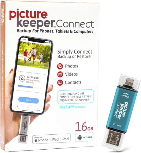 Miniatura 12 de Picture Keeper Connect para iPhone, Android, USB-C, PC y Mac - USB de 128GB para copia de seguridad de fotos, videos, contactos, copia de seguridad