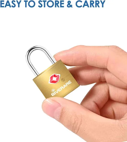 Miniatura 3 de 4 paquetes de candados de equipaje de viaje aprobados por TSA con llaves, candado con llave de latón macizo y cobre, candados pequeños para maleta