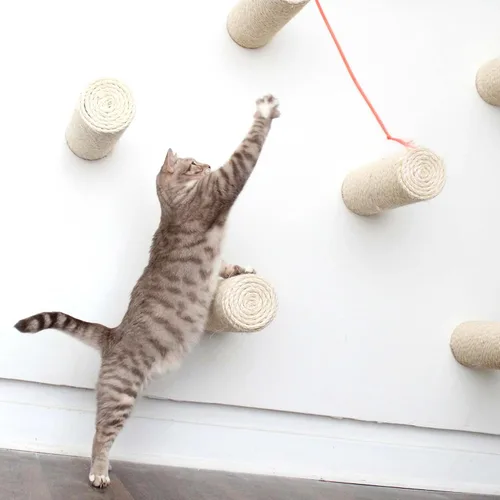 Miniatura 3 de Catastrophic Creations - Poste rascador flotante para gatos, hecho a mano, estantes de pared para gatos y postes rascadores para gatos